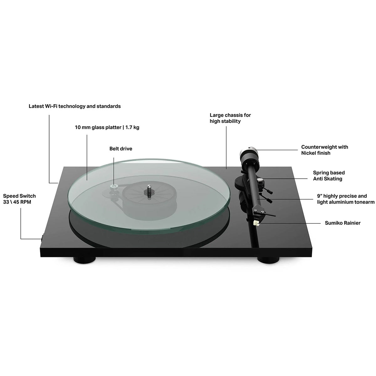 Pro-Ject T2 W Wi-Fi Streaming Hi-Fi Turntable